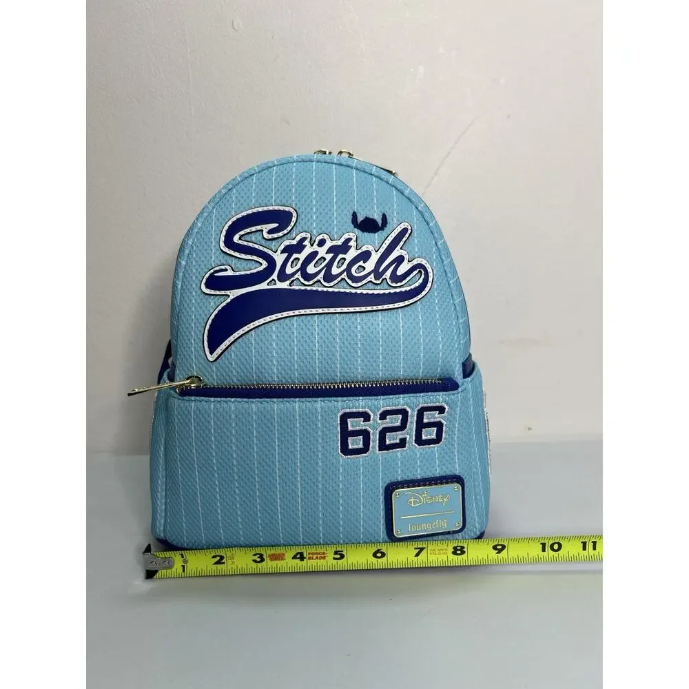 New Loungefly Team Stitch 626 Jersey Series Mini Cosplay Blue Backpack - Picture 11 of 11